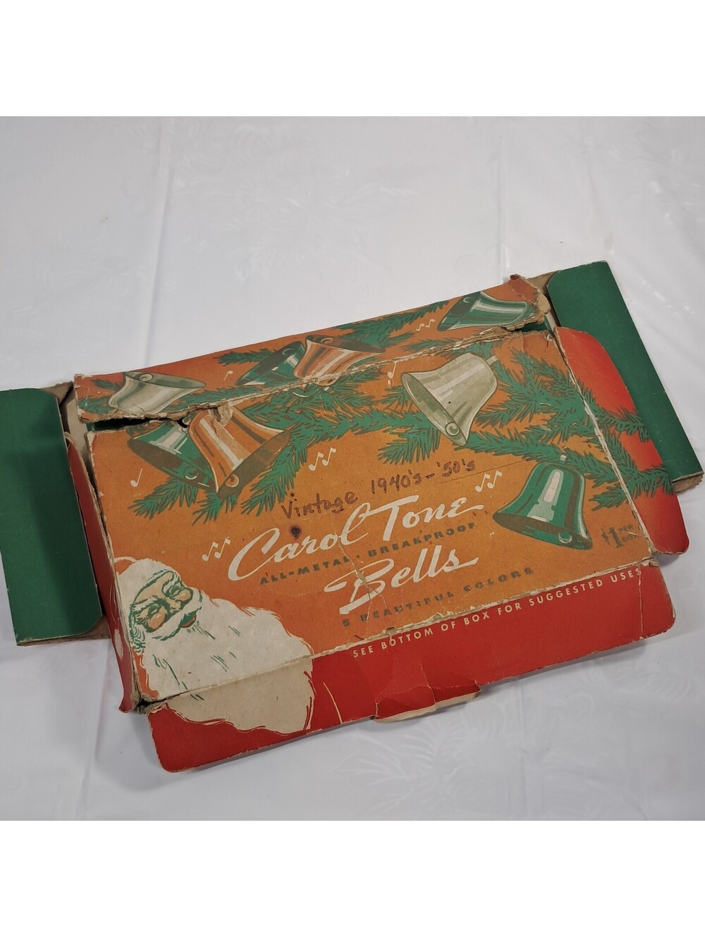Vintage Carol Tone Bells BOX ONLY made in USA Leonard M. Wells #110 Christmas